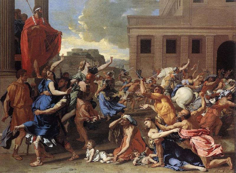POUSSIN, Nicolas The Rape of the Sabine Women sg oil painting picture